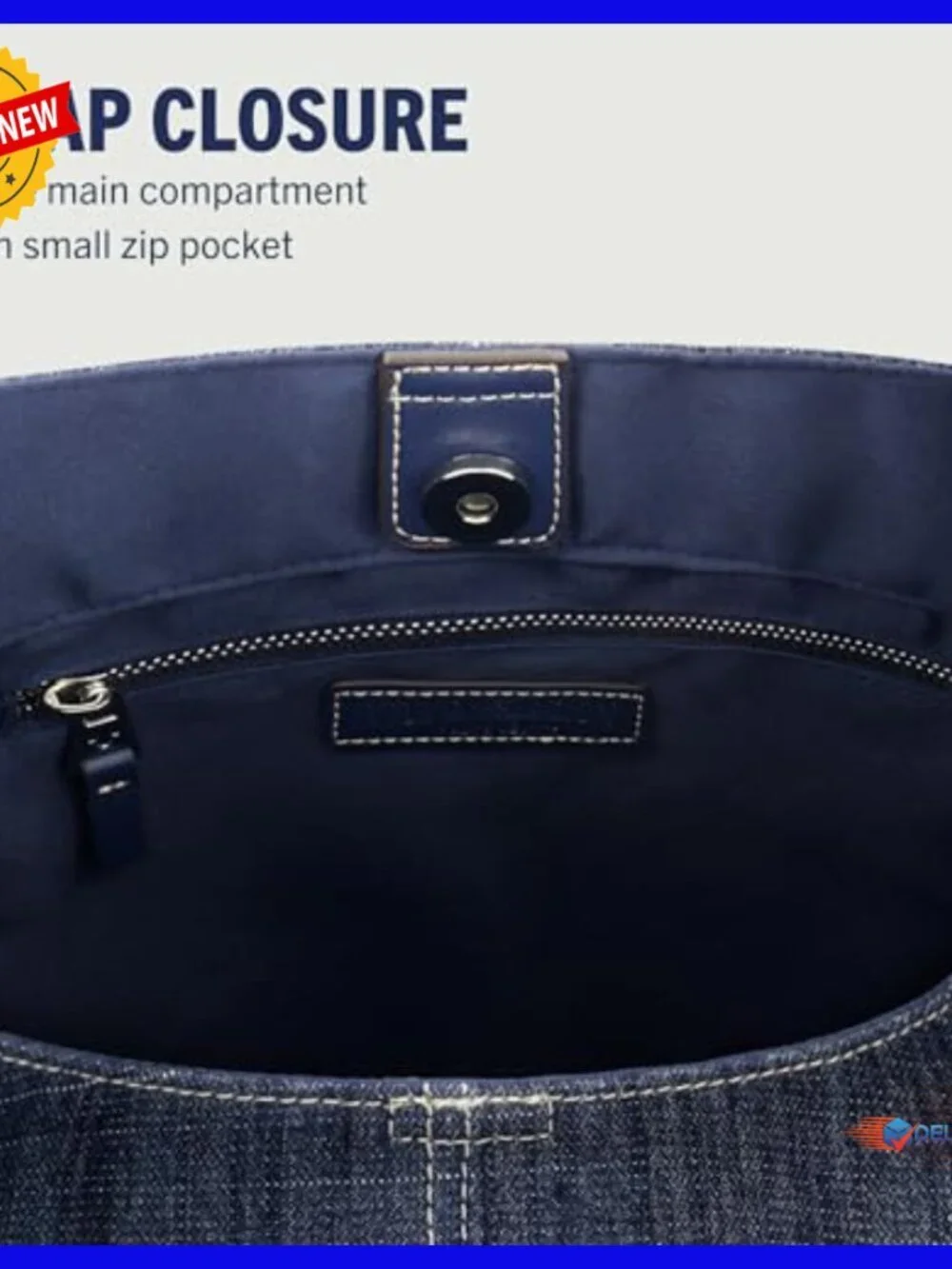 Large Denim Hobo Bag with Patchwork Design and Adjustable Shoulder Strap